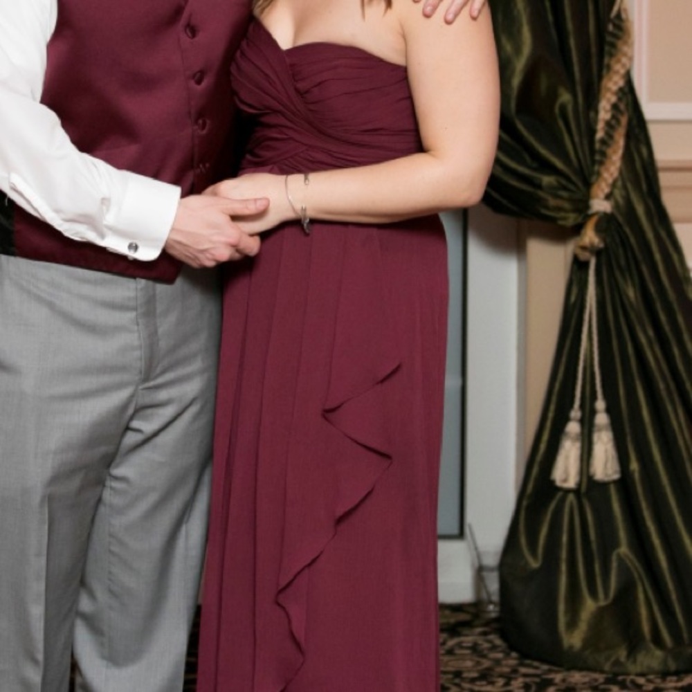 David’s Bridal burgundy dress